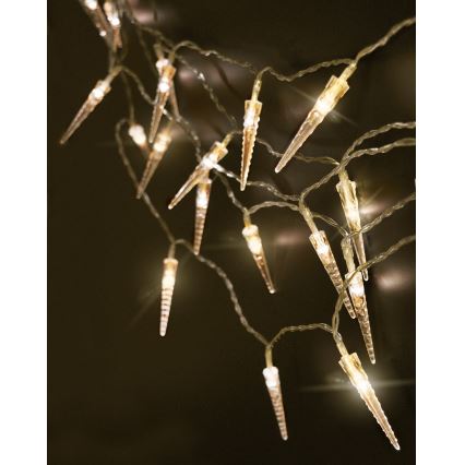 Brilagi - Guirlande de Noël extérieure LED 50xLED/8 fonctions/3xAA 8m IP44 blanc chaud