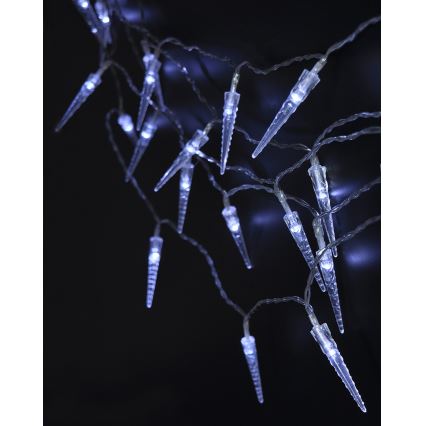 Brilagi - Guirlande de Noël extérieure LED 50xLED/8 fonctions/3xAA 8m IP44 blanc froid