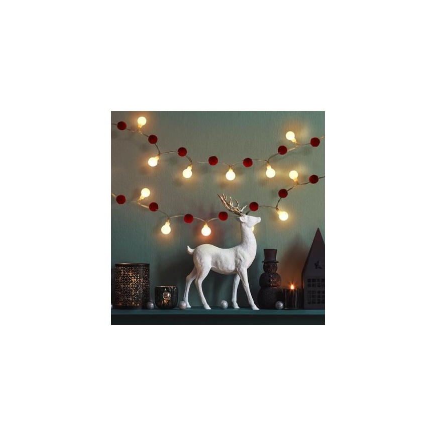 Brilagi - Guirlande de Noël LED 20xLED/2xAA 1,8m blanc chaud