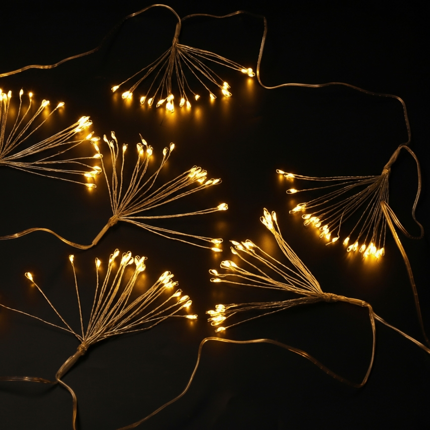 Brilagi - Guirlande de Noël LED d'extérieur 150 LED 5 m IP44 blanc chaud effet feu d'artifice