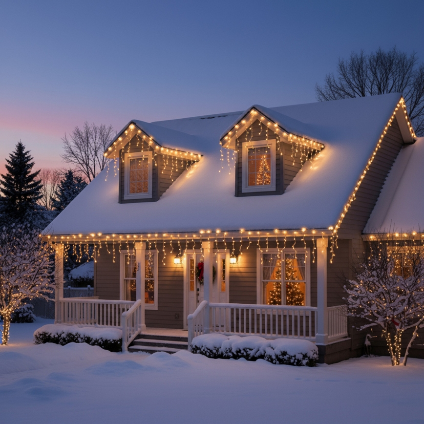 Brilagi - Guirlande LED de Noël extérieure 200 LED / 8 fonctions, 13 m, IP44, blanc chaud, effet glaçons