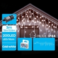 Brilagi - Guirlande de Noël LED d'extérieur 200xLED/8 fonctions 13x0,6m IP44 blanc froid