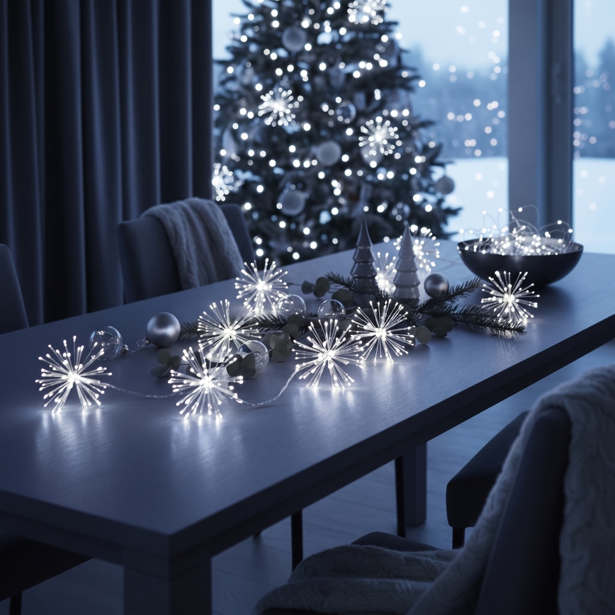BRILAGI - Guirlande de Noël LED d'extérieur 300xLED 7m IP44 blanc froid effet feu d'artifice