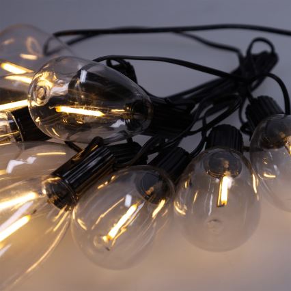 Brilagi - Guirlande de Noël LED extérieure 10xLED/3xAA 3,2 m IP44 blanc chaud