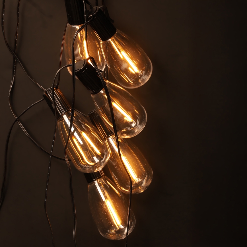 Brilagi - Guirlande de Noël LED extérieure 10xLED/3xAA 3,2 m IP44 blanc chaud