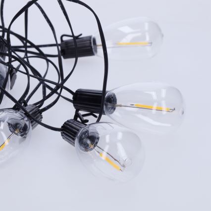 Brilagi - Guirlande de Noël LED extérieure 10xLED/3xAA 3,2 m IP44 blanc chaud