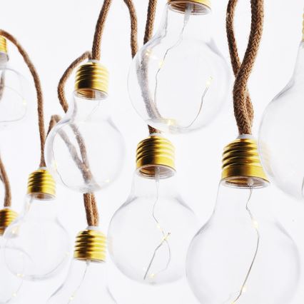 Brilagi - Guirlande décorative LED 10 LEDs/3xAA 1,8 m blanc chaud