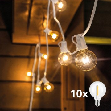 Brilagi - Guirlande décorative LED d'extérieur GIRLANDA 10xE12/0,6W/24V 8m blanc IP44 blanc chaud