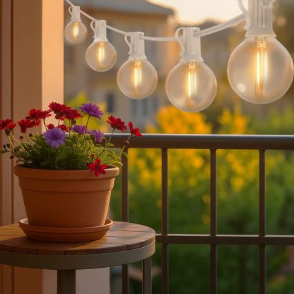 Brilagi - Guirlande décorative LED d'extérieur GIRLANDA 10xE12/0,6W/230V 8m blanche IP44 blanc chaud