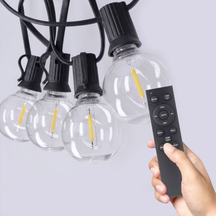 Brilagi - Guirlande LED décorative d'extérieur GIRLANDA 25xE12/0,6W/230V 20m noire IP44 blanc chaud + télécommande
