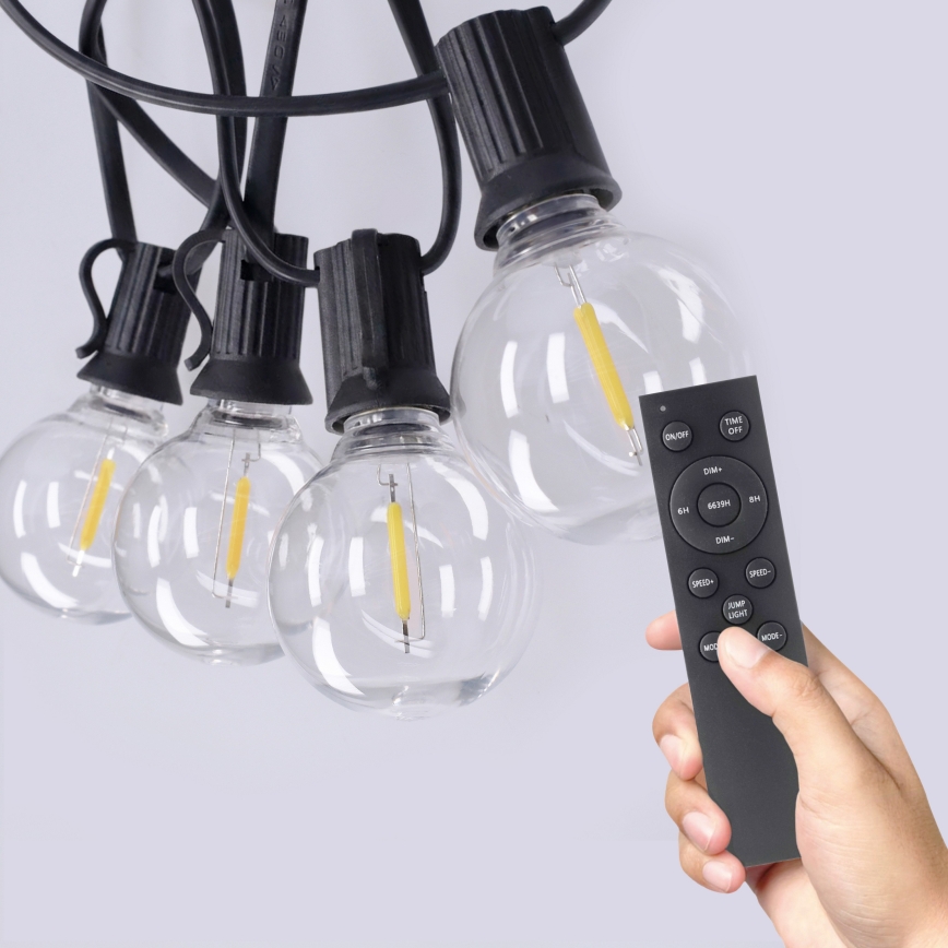 Brilagi - Guirlande LED décorative d'extérieur GIRLANDA 25xE12/0,6W/230V 20m noire IP44 blanc chaud + télécommande