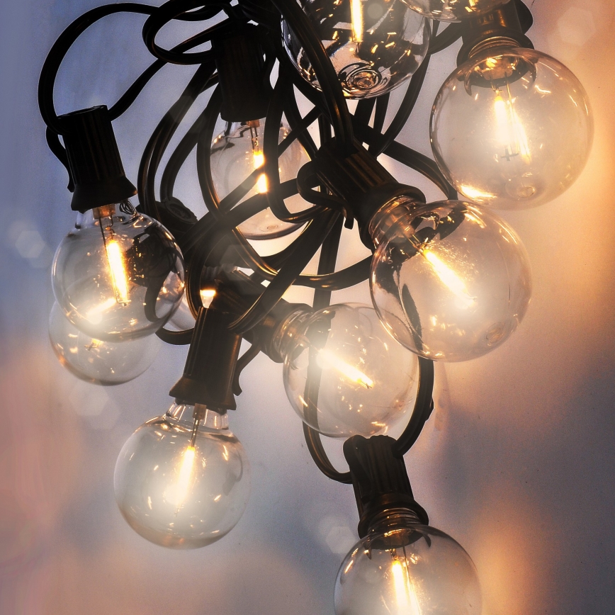 Brilagi - Guirlande lumineuse d'extérieur LED GIRLANDA 25xE12/0,36W/24m noire IP44 blanc chaud