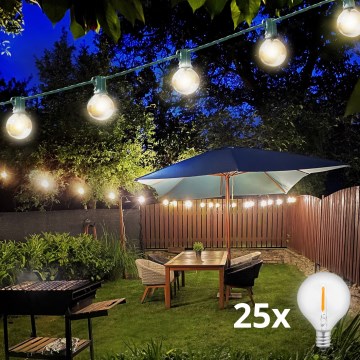 Brilagi - Guirlande décorative LED d'extérieur GIRLANDA 25xE12/0,8W/230V 20m vert IP44 blanc chaud