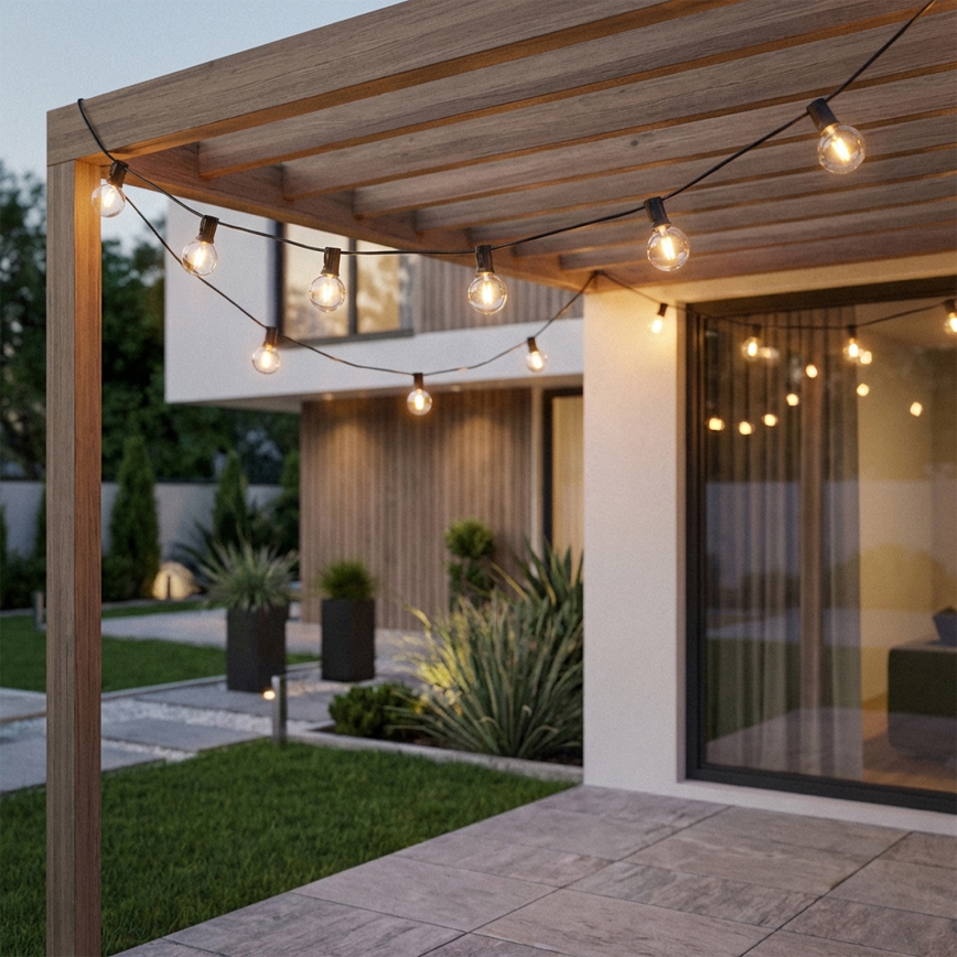 Brilagi - Guirlande décorative LED d'extérieur GIRLANDA 25xE12/0,36W/24V 20m noir IP44 blanc chaud