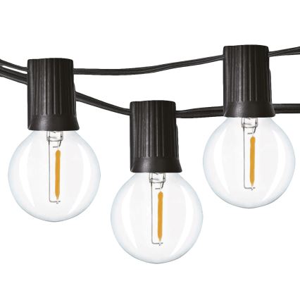 Brilagi - Guirlande décorative LED d'extérieur GIRLANDA 25xE12/0,36W/24V 20m noir IP44 blanc chaud