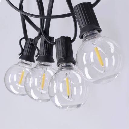 Brilagi - Guirlande décorative LED d'extérieur GIRLANDA 25xE12/0,36W/24V 20m noir IP44 blanc chaud