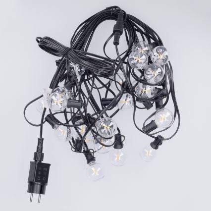 Brilagi - Guirlande décorative LED d'extérieur GIRLANDA 25xE12/0,36W/24V 20m noir IP44 blanc chaud
