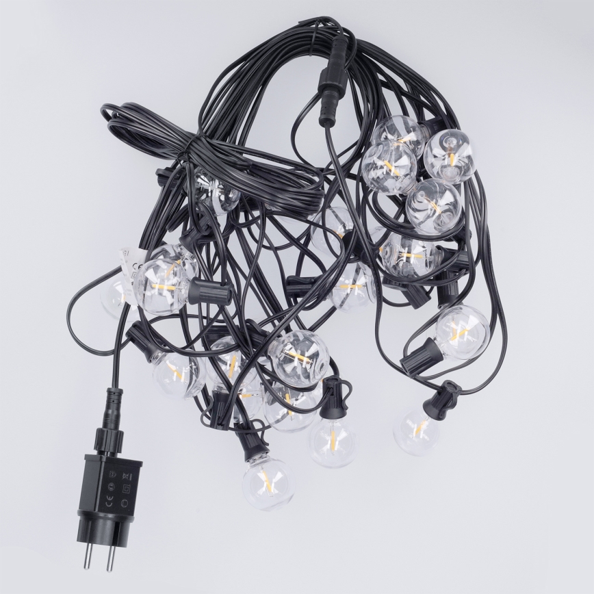 Brilagi - Guirlande décorative LED d'extérieur GIRLANDA 25xE12/0,36W/24V 20m noir IP44 blanc chaud