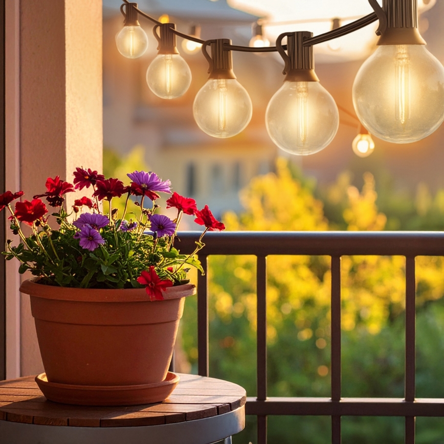 Brilagi - Guirlande décorative LED d'extérieur GIRLANDA 25xE12/0,6W/230V 20m noire IP44 blanc chaud + télécommande