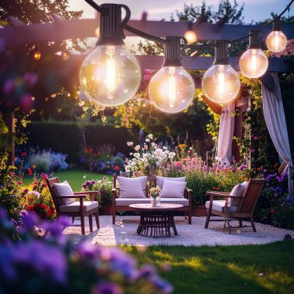 Brilagi - Guirlande décorative LED d'extérieur GIRLANDA 25xE12/0,6W/230V 20m noire IP44 blanc chaud + télécommande