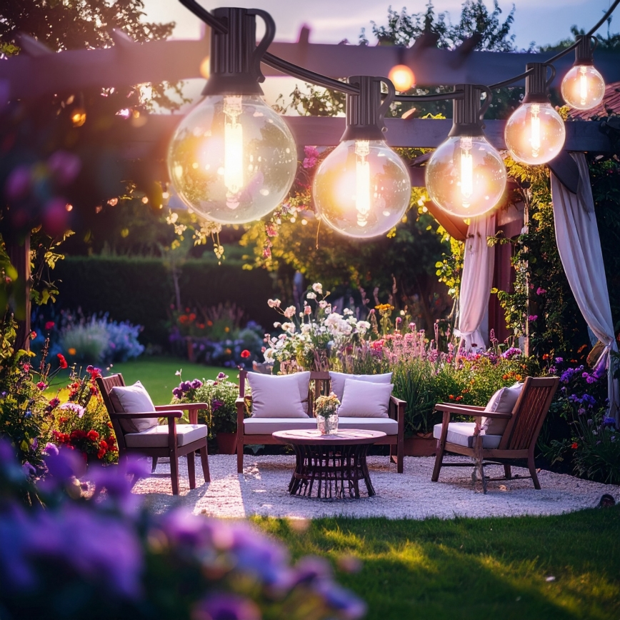 Brilagi - Guirlande décorative LED d'extérieur GIRLANDA 25xE12/0,6W/230V 20m noire IP44 blanc chaud + télécommande