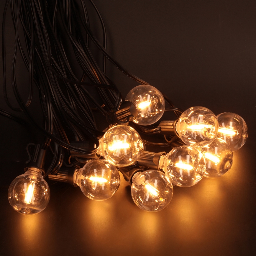 Brilagi - Guirlande décorative LED d'extérieur GIRLANDA 10xE12/0,6W/230V 8m noire IP44 blanc chaud