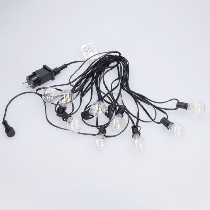 Brilagi - Guirlande décorative LED d'extérieur GIRLANDA 10xE12/0,6W/230V 8m noire IP44 blanc chaud