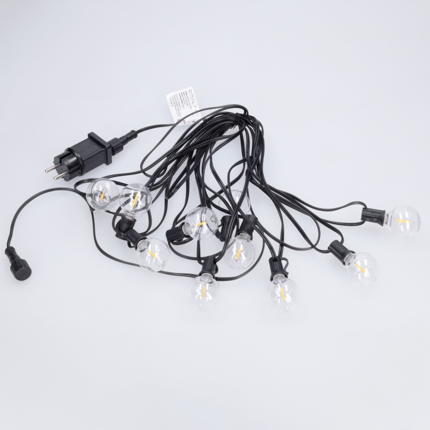Brilagi - Guirlande décorative LED d'extérieur GIRLANDA 10xE12/0,6W/230V 8m noire IP44 blanc chaud