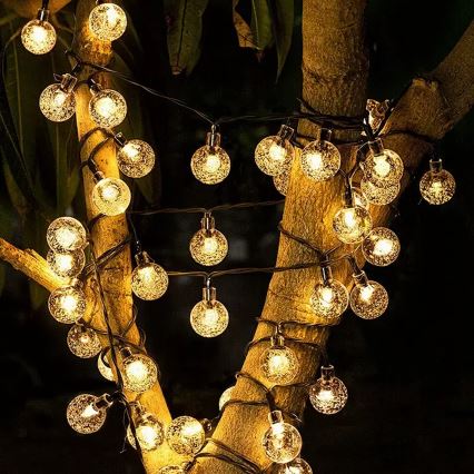Brilagi- Guirlande décorative solaire BUBBLE 200xLED/8 fonctions 20m IP65 blanc chaud