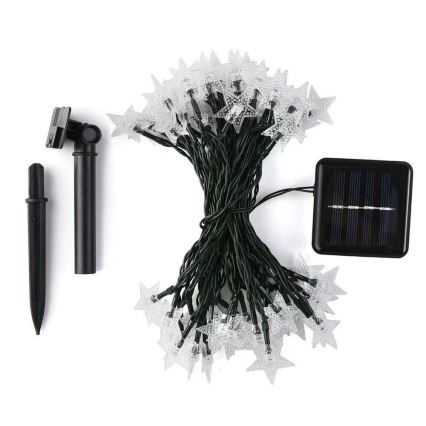 Brilagi - Guirlande décorative solaire STARS 50xLED/8 fonctions 7m IP65 blanc chaud 600 mAh