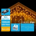 BRILAGI - Guirlande LED de Noël d'extérieur 1000xLED/9W/8 fonctions 53x0,6m IP44 blanc chaud