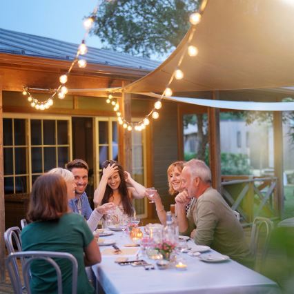 Brilagi - Guirlande LED décorative d'extérieur GIRLANDA 10xE12/0,6W/230V 8m blanche IP44 blanc chaud