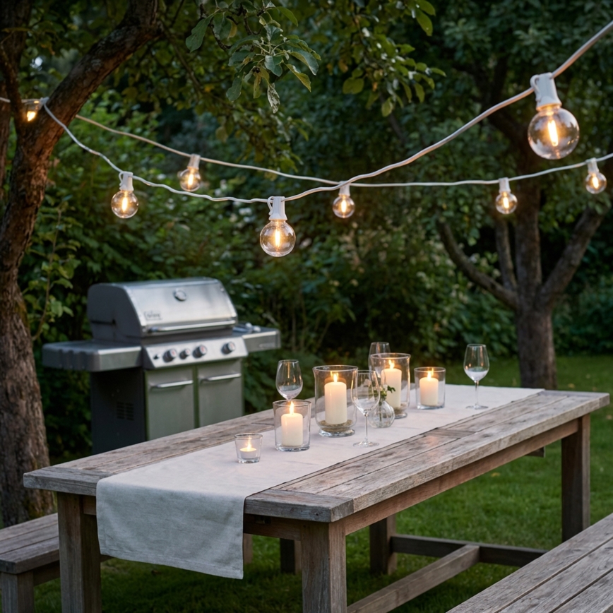 Brilagi - Guirlande LED décorative d'extérieur GIRLANDA 10xE12/0,6W/230V 8m blanche IP44 blanc chaud