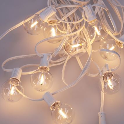 Brilagi - Guirlande LED décorative d'extérieur GIRLANDA 10xE12/0,6W/230V 8m blanche IP44 blanc chaud
