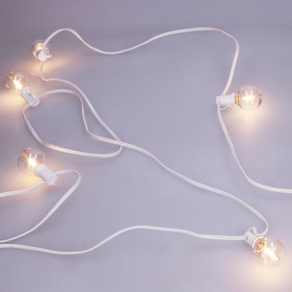 Brilagi - Guirlande LED décorative d'extérieur GIRLANDA 10xE12/0,6W/230V 8m blanche IP44 blanc chaud