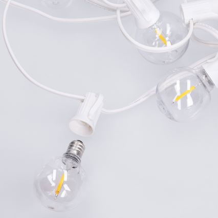 Brilagi - Guirlande LED décorative d'extérieur GIRLANDA 10xE12/0,6W/230V 8m blanche IP44 blanc chaud