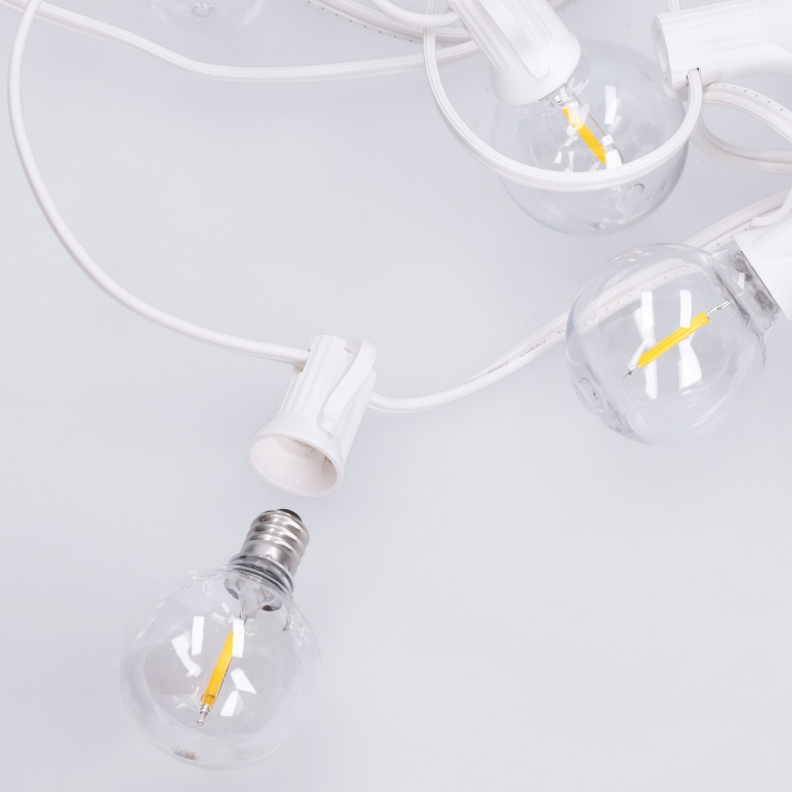 Brilagi - Guirlande LED décorative d'extérieur GIRLANDA 10xE12/0,6W/230V 8m blanche IP44 blanc chaud