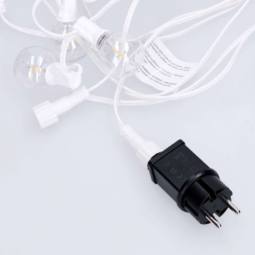 Brilagi - Guirlande LED décorative d'extérieur GIRLANDA 10xE12/0,6W/230V 8m blanche IP44 blanc chaud