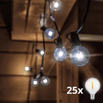 Brilagi - Guirlande LED décorative d'extérieur GIRLANDA 25xE12/0,8W/24V 20m IP44 blanc froid