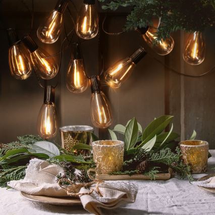 Brilagi - Guirlande LED d'extérieur 10xLED/3xAA 3,2 m IP44 blanc chaud