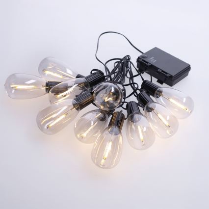 Brilagi - Guirlande LED d'extérieur 10xLED/3xAA 3,2 m IP44 blanc chaud