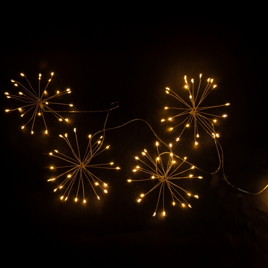 Brilagi - Guirlande LED d'extérieur 150 LED 5 m IP44 blanc chaud effet feu d'artifice