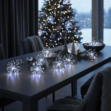 Brilagi - Guirlande LED d'extérieur 150 LED 5 m IP44 blanc froid effet feu d'artifice