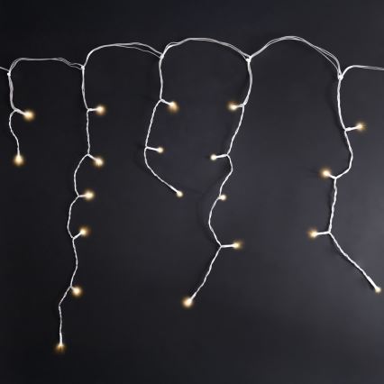 Brilagi - Guirlande LED d'extérieur 200 LED / 8 fonctions, 13 m, IP44, blanc chaud, ampoules en forme de glaçons