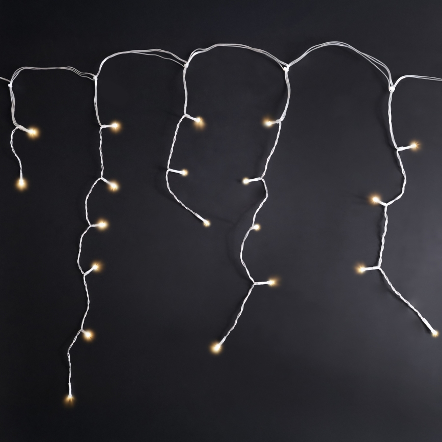 Brilagi - Guirlande LED d'extérieur 200 LED / 8 fonctions, 13 m, IP44, blanc chaud, ampoules en forme de glaçons