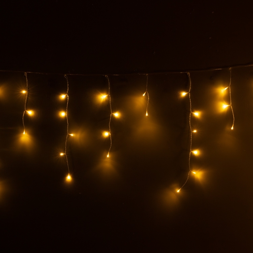 Brilagi - Guirlande LED d'extérieur 200 LED / 8 fonctions, 13 m, IP44, blanc chaud, ampoules en forme de glaçons