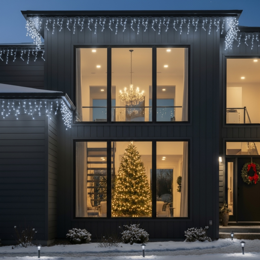 Brilagi - Guirlande LED d'extérieur 400 LED / 8 fonctions, 23 m, IP44, blanc froid