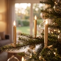 BRILAGI - Guirlande LED pour sapin de Noël 10xLED/10xAAA dorée + télécommande
