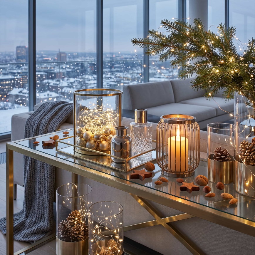 Brilagi - Guirlande lumineuse de Noël à LED 100xLED/3xAA 10m blanc chaud