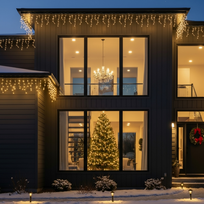 BRILAGI - Guirlande lumineuse de Noël extérieure 400 LED / 8 fonctions, 23 m, IP44, blanc chaud